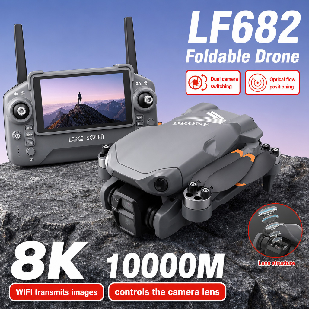 Drone Camera 4K - Luftbild-Drohne LF682 mit 8K HD Dual-Kameras,