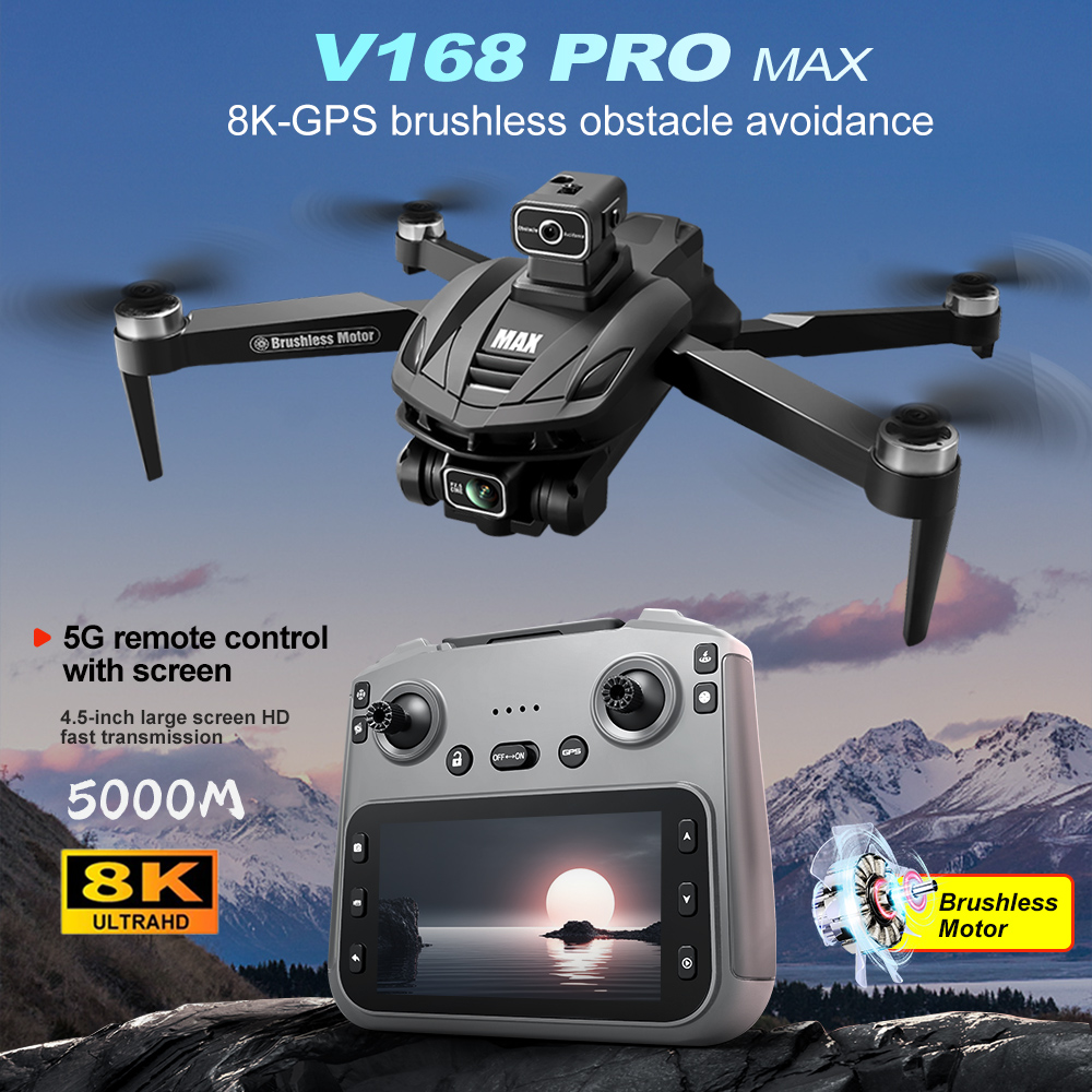Drone Camera 4K - V168 PRO Max GPS Drohne 8K