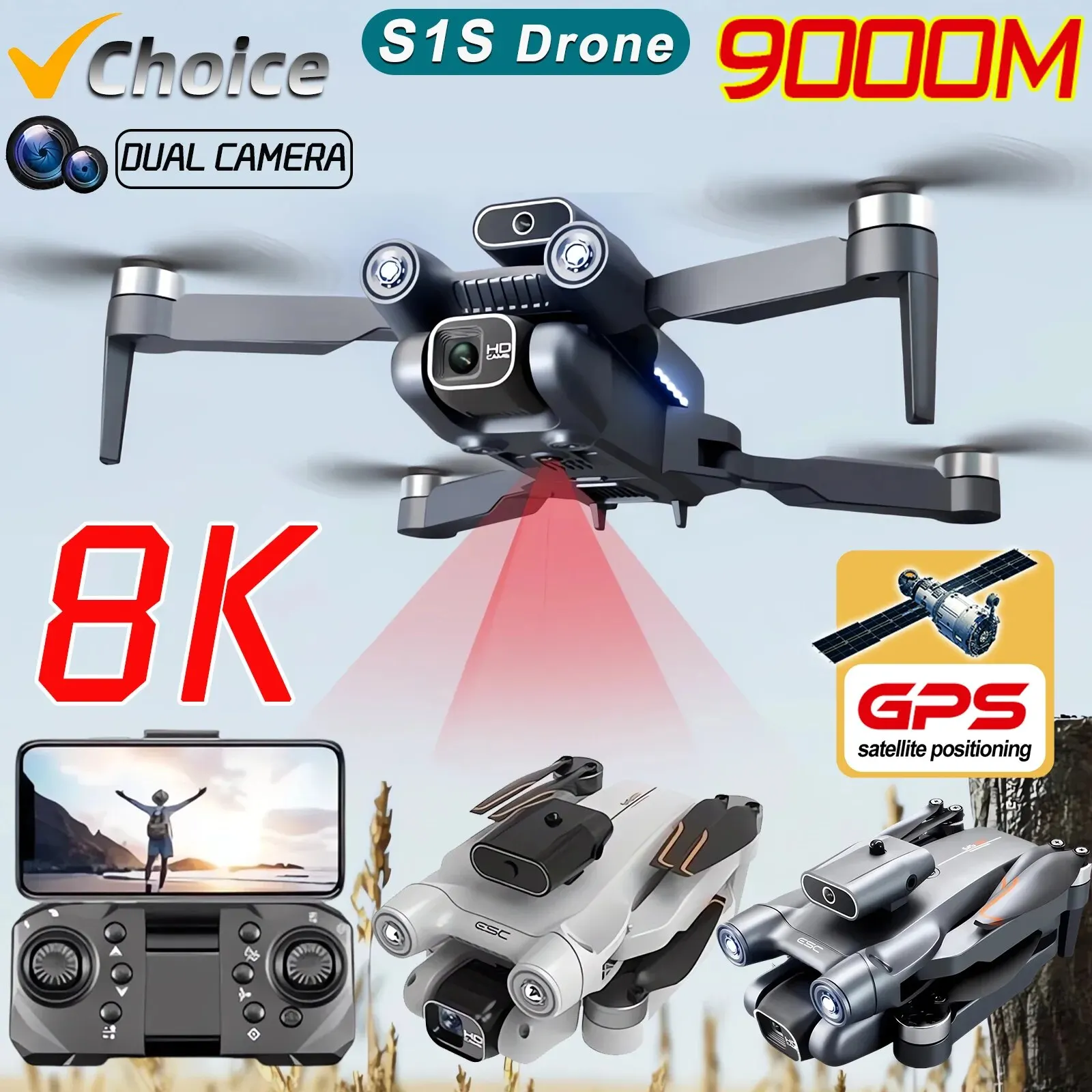 Neue s1s 5g gps drohnen kamera – Drone Camera Professional Bewertung und Preis